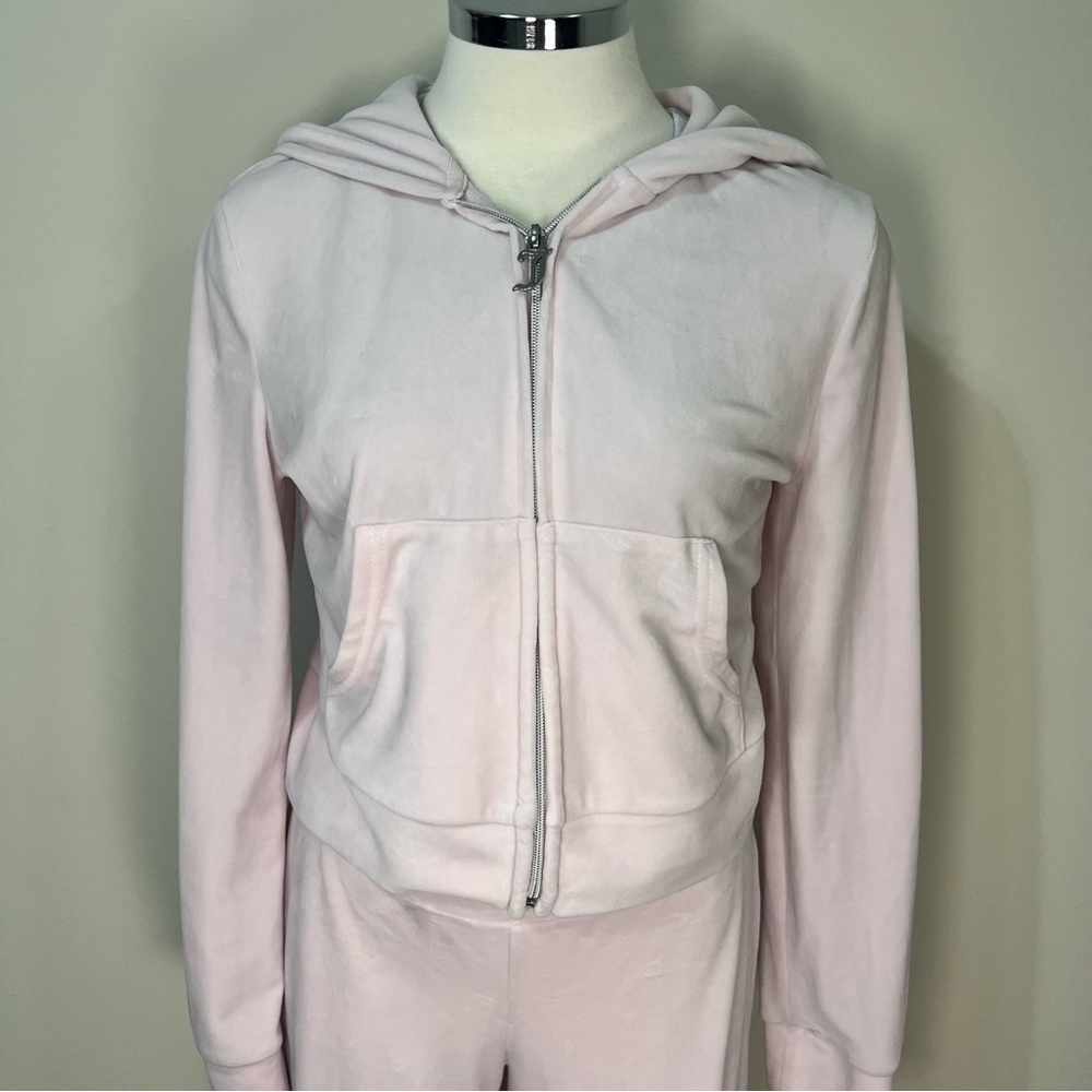 Juicy Couture x Aeropostale Baby Pink Velour Tracksuit Set Y2K Women’s Size M - Picture 3 of 15